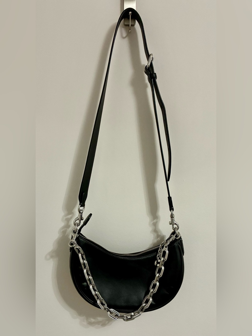 Coach Mira Black Leather Crescent Shoulder and Crossbody Bag - Picture 2 of 10